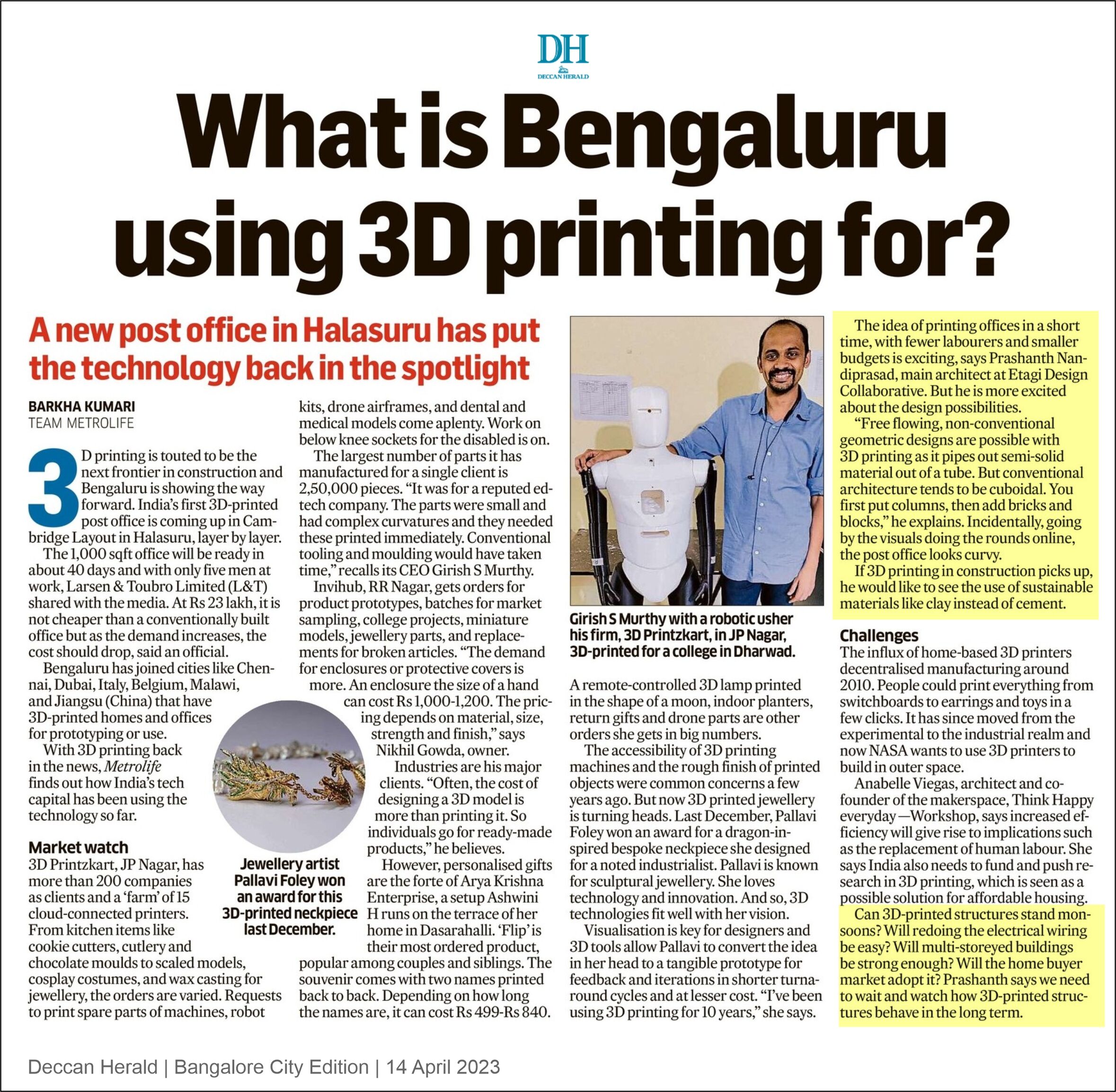 What Is Bengaluru Using 3D Printing For?