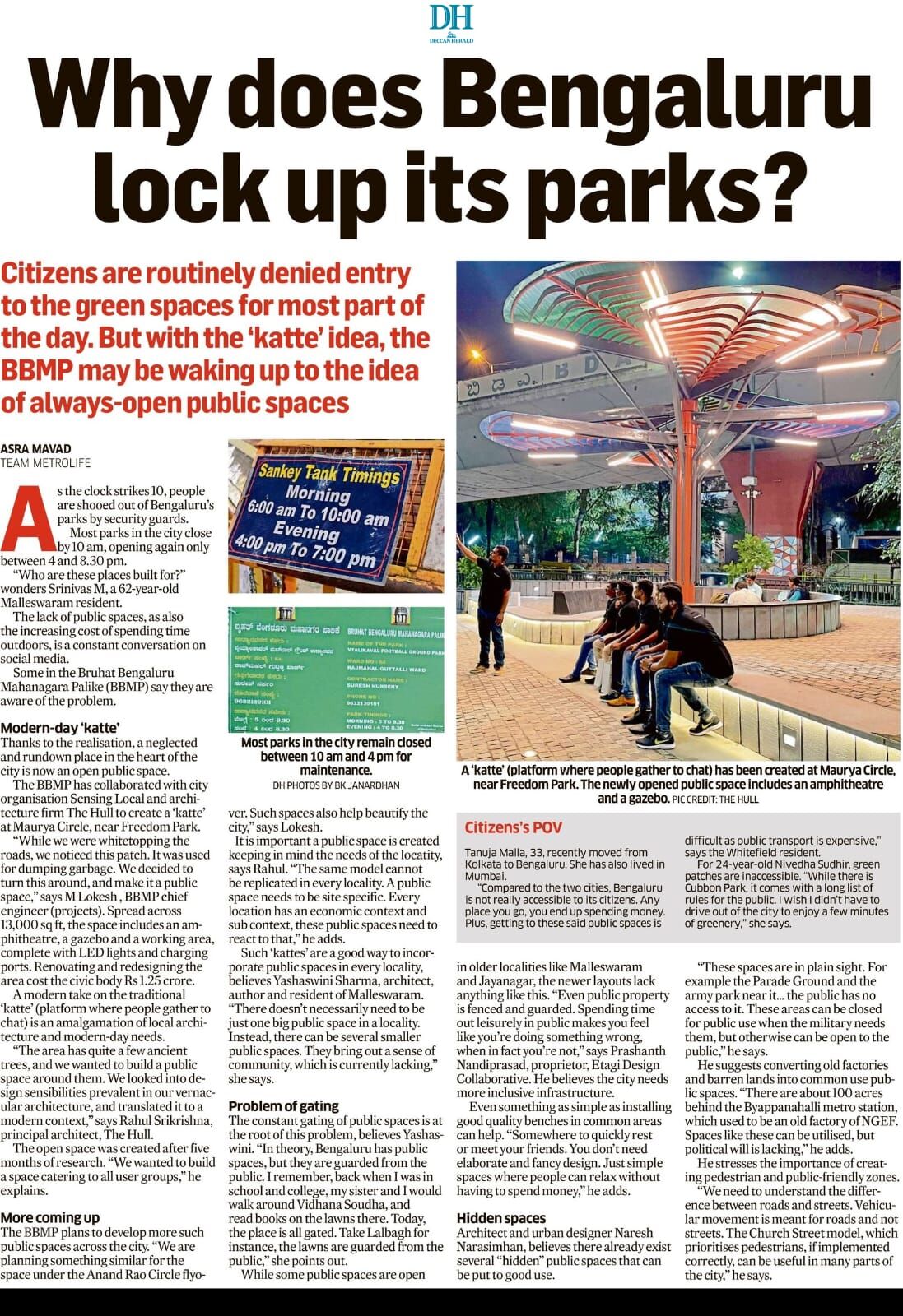 Why does Bangalore lock up its parks?